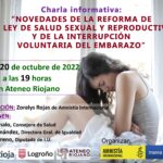 CHARLA INFORMATIVA: «Novedades de la reforma de la ley de salud sexual y reproductiva y de interrupción del embarazo»
